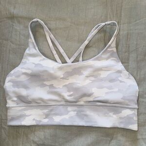 Lululemon Athletica White Camouflage Sports Bra